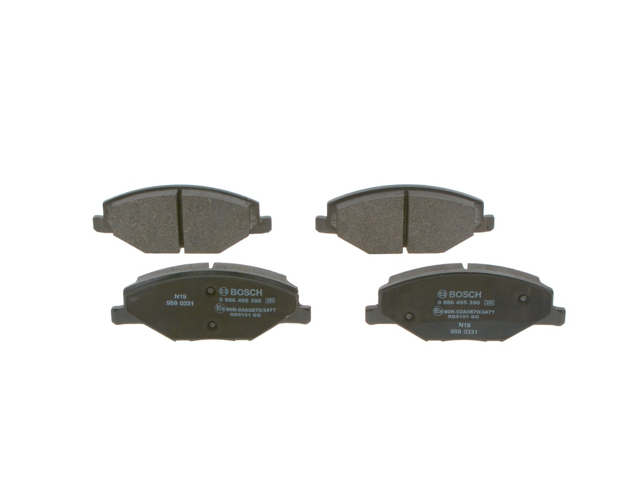 BOSCH 0 986 495 390 Bremsbelagsatz, Scheibenbremse