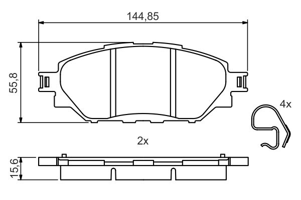 BOSCH 0 986 495 425 Kit pastiglie freno, Freno a disco