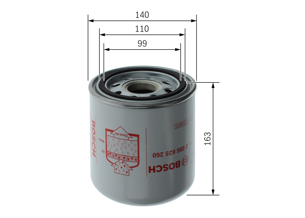 BOSCH 0 986 628 260 Lufttrocknerpatrone, Druckluftanlage