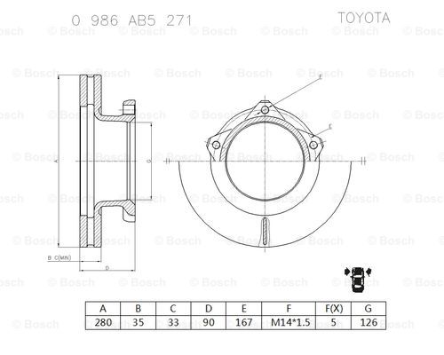 BOSCH 0 986 AB5 271 Brake Disc