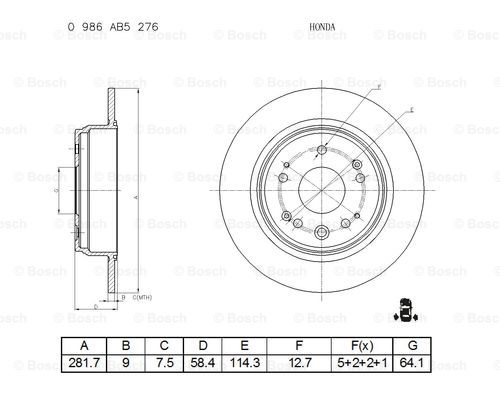 BOSCH 0 986 AB5 276 Brake Disc