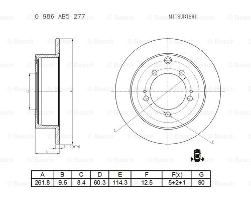 BOSCH 0 986 AB5 277 Brake Disc