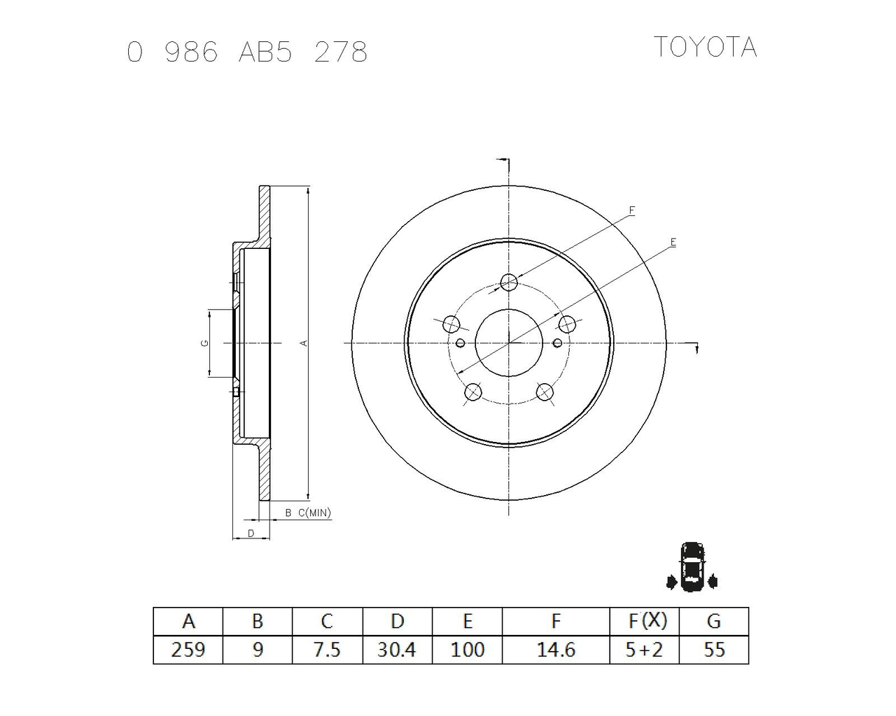 BOSCH 0 986 AB5 278 Brake Disc