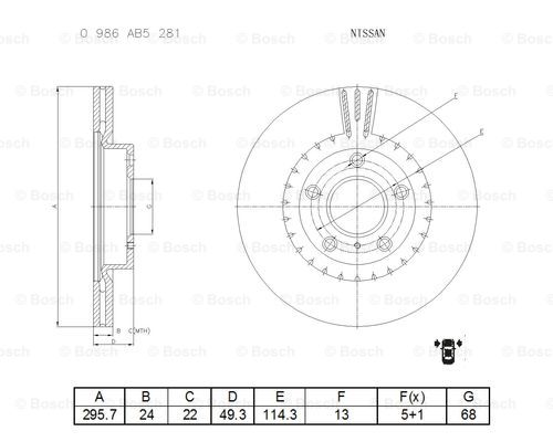 BOSCH 0 986 AB5 281 Brake Disc