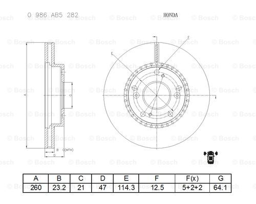 BOSCH 0 986 AB5 282 Brake Disc