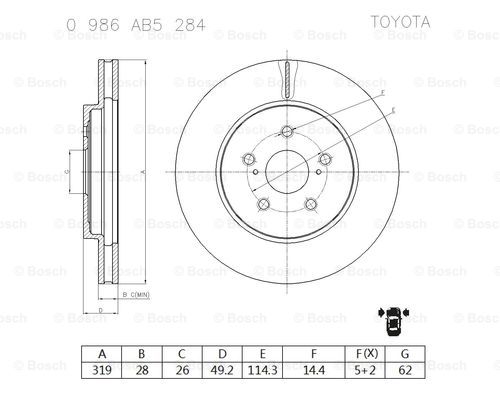 BOSCH 0 986 AB5 284 Brake Disc