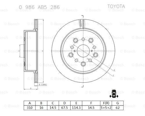 BOSCH 0 986 AB5 286 Brake Disc