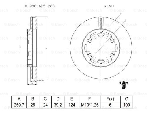 BOSCH 0 986 AB5 288 Brake Disc