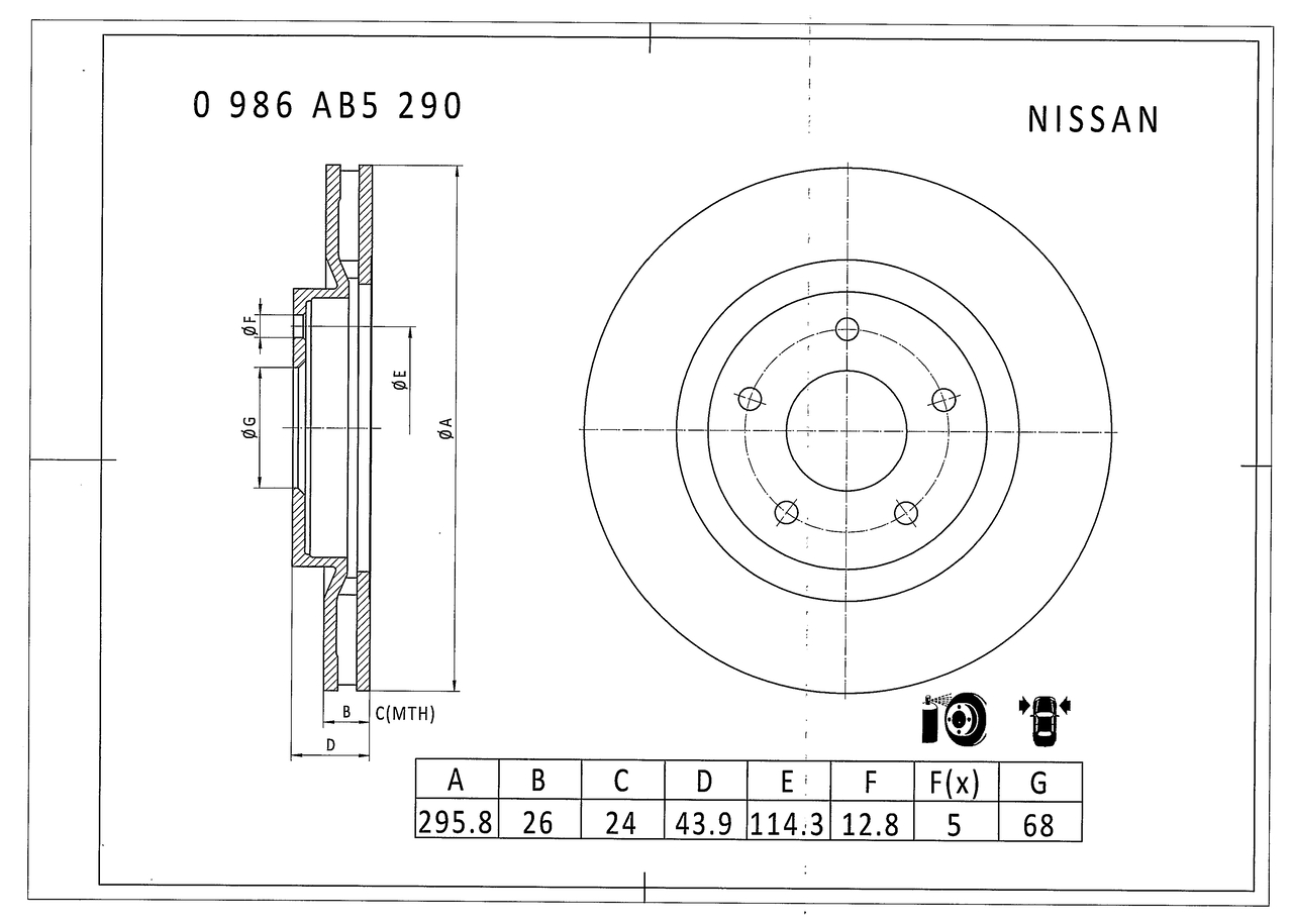 BOSCH 0 986 AB5 290 Bremsscheibe