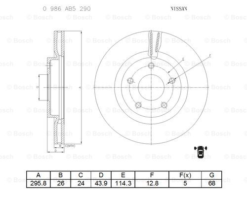 BOSCH 0 986 AB5 290 Brake Disc