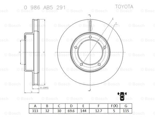 BOSCH 0 986 AB5 291 Brake Disc