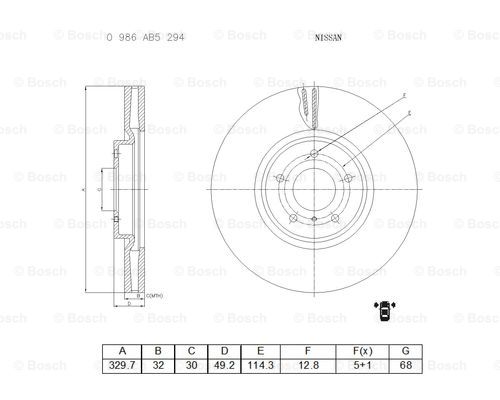 BOSCH 0 986 AB5 294 Brake Disc