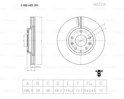 BOSCH 0 986 AB5 295 Brake Disc