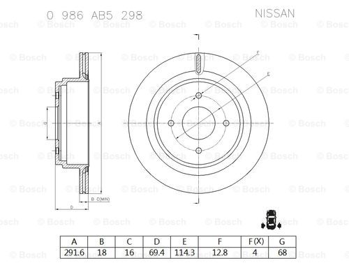 BOSCH 0 986 AB5 298 Brake Disc