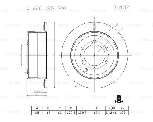 BOSCH 0 986 AB5 300 Brake Disc