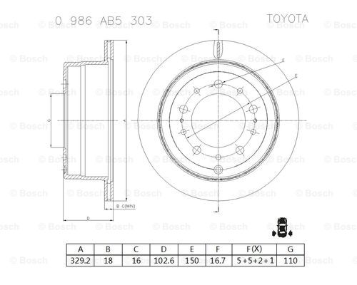 BOSCH 0 986 AB5 303 Brake Disc