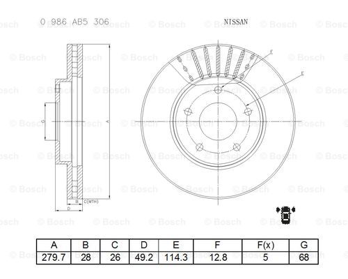 BOSCH 0 986 AB5 306 Brake Disc