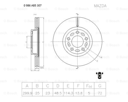 BOSCH 0 986 AB5 307 Brake Disc