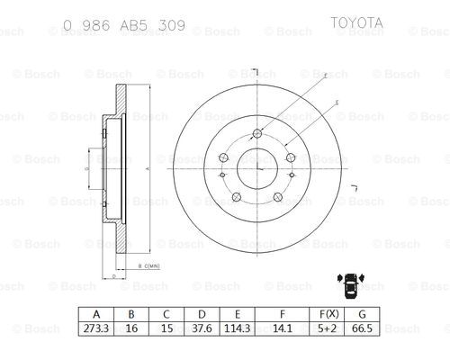 BOSCH 0 986 AB5 309 Brake Disc