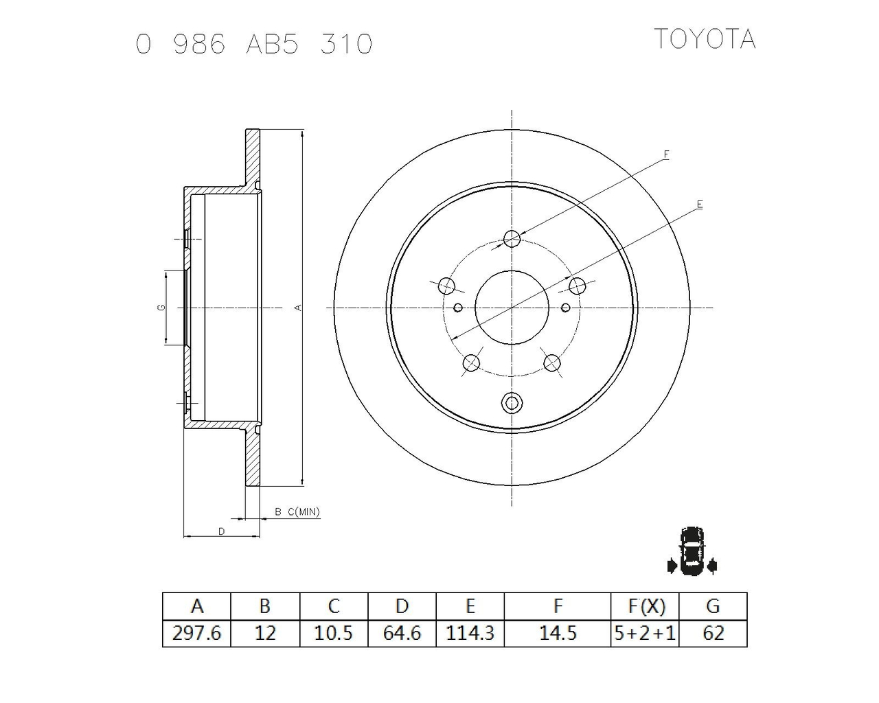 BOSCH 0 986 AB5 310 Brake Disc