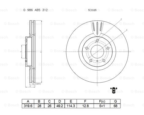 BOSCH 0 986 AB5 312 Brake Disc