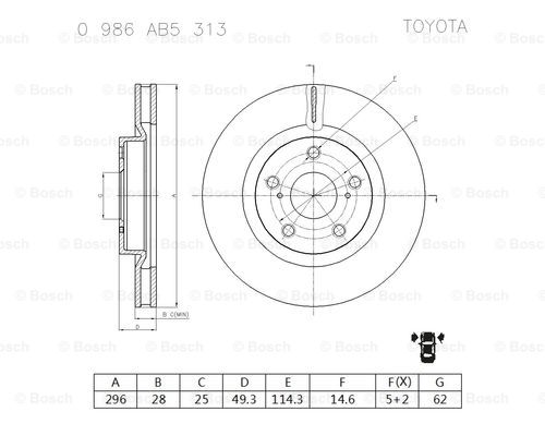 BOSCH 0 986 AB5 313 Brake Disc