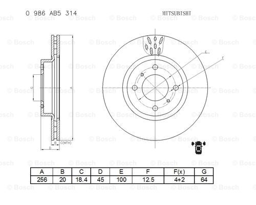 BOSCH 0 986 AB5 314 Brake Disc