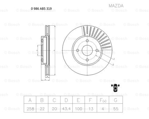 BOSCH 0 986 AB5 319 Brake Disc