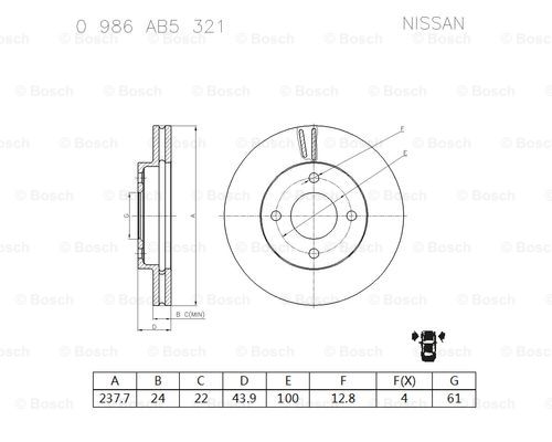 BOSCH 0 986 AB5 321 Brake Disc