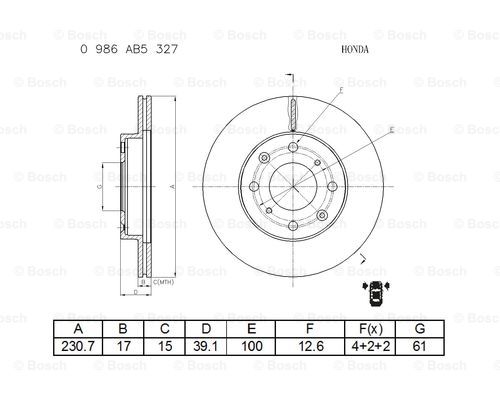 BOSCH 0 986 AB5 327 Brake Disc