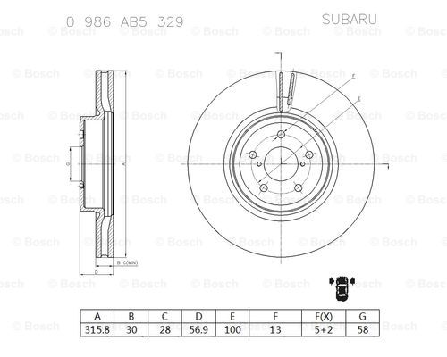 BOSCH 0 986 AB5 329 Brake Disc