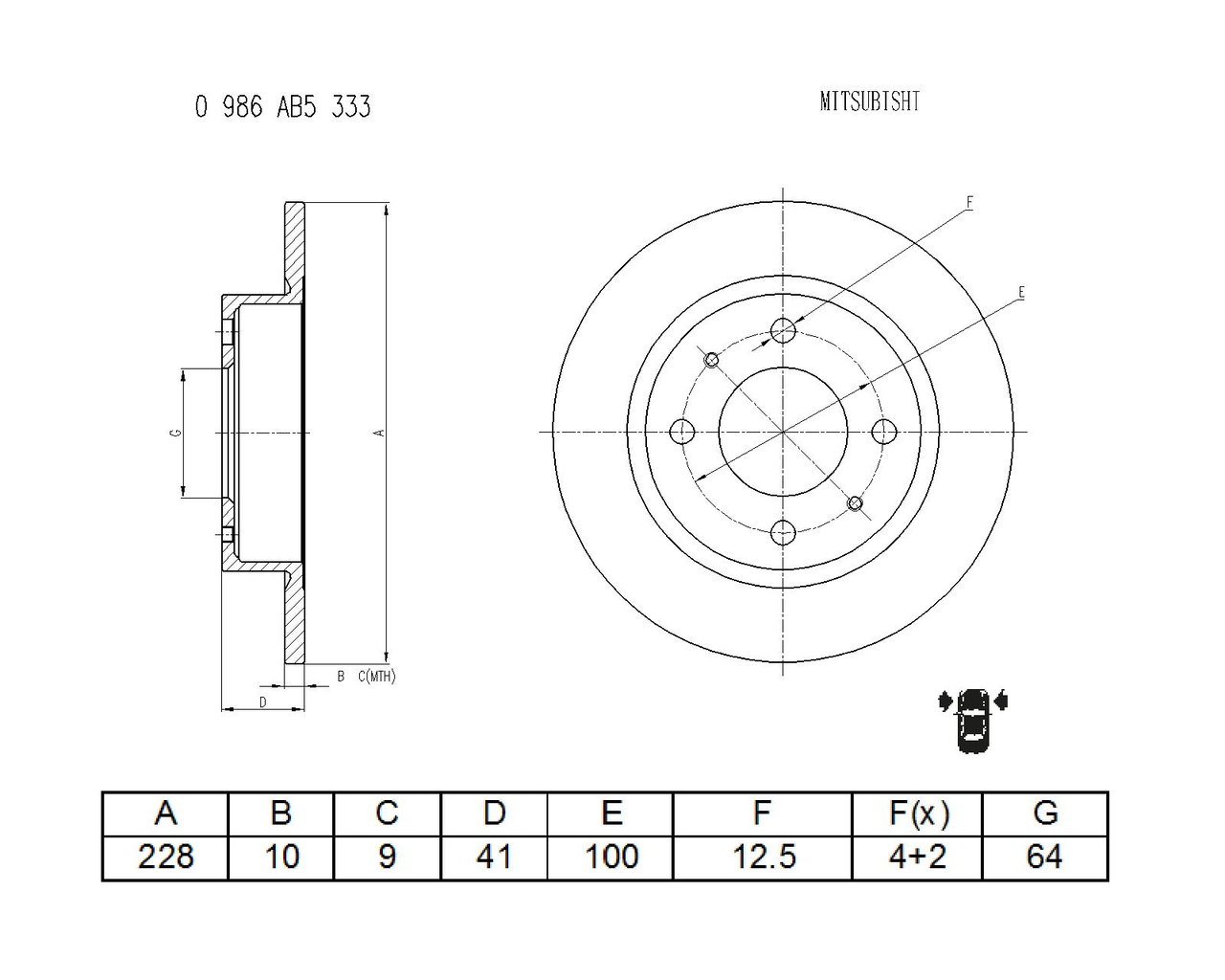 BOSCH 0 986 AB5 333 Brake Disc