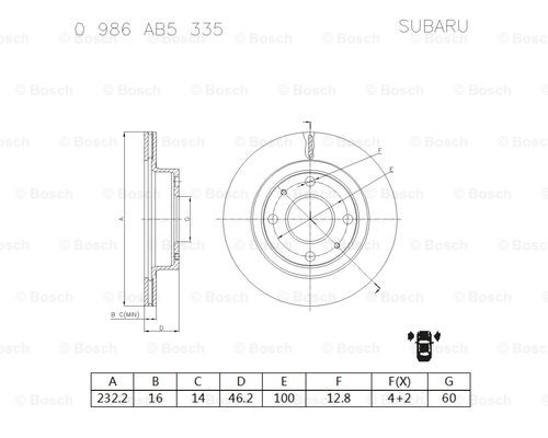 BOSCH 0 986 AB5 335 Brake Disc