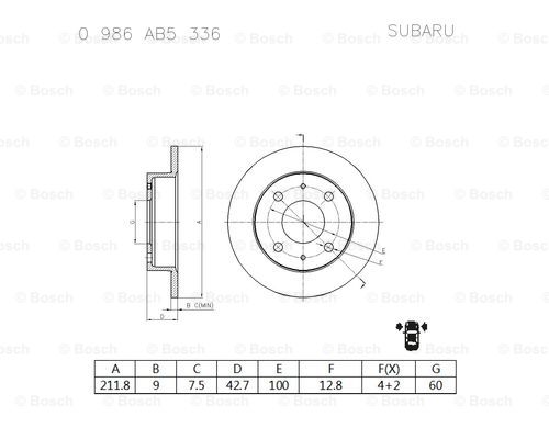 BOSCH 0 986 AB5 336 Brake Disc