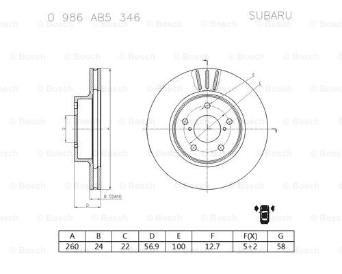 BOSCH 0 986 AB5 346 Brake Disc