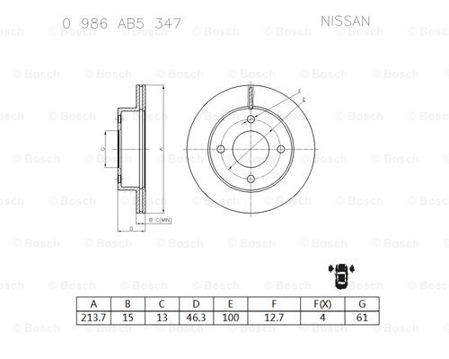 BOSCH 0 986 AB5 347 Brake Disc