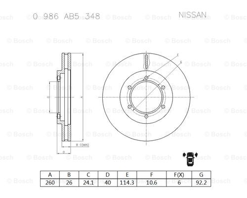 BOSCH 0 986 AB5 348 Brake Disc