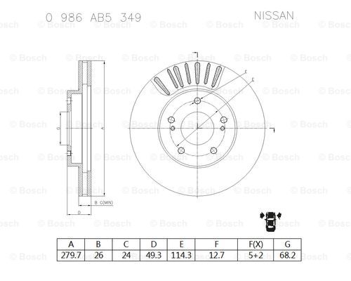 BOSCH 0 986 AB5 349 Brake Disc