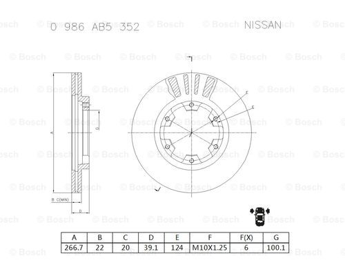 BOSCH 0 986 AB5 352 Brake Disc