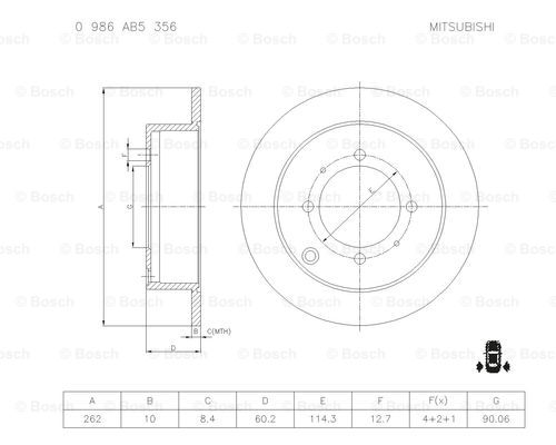 BOSCH 0 986 AB5 356 Brake Disc