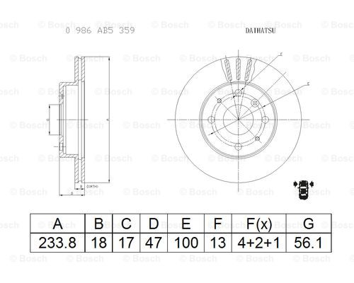 BOSCH 0 986 AB5 359 Brake Disc