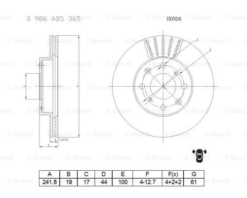 BOSCH 0 986 AB5 365 Brake Disc