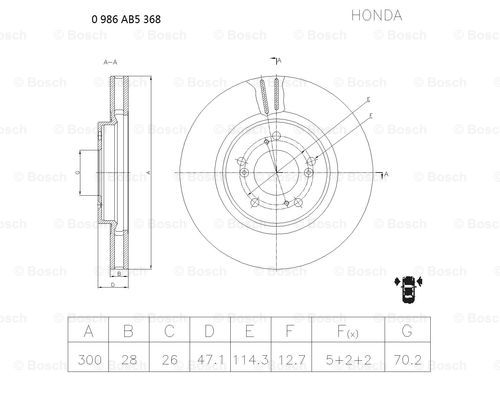 BOSCH 0 986 AB5 368 Brake Disc