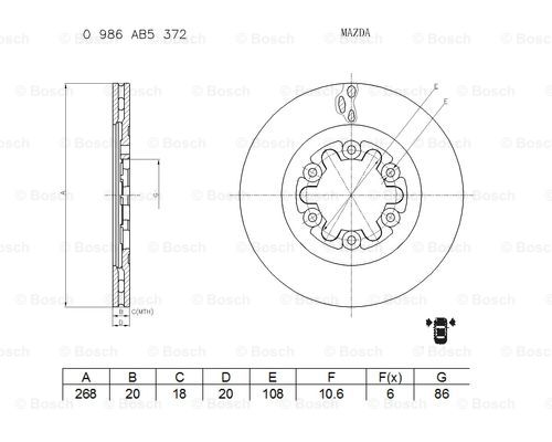 BOSCH 0 986 AB5 372 Brake Disc