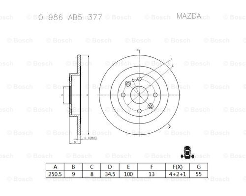 BOSCH 0 986 AB5 377 Brake Disc