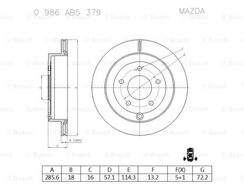 BOSCH 0 986 AB5 379 Brake Disc