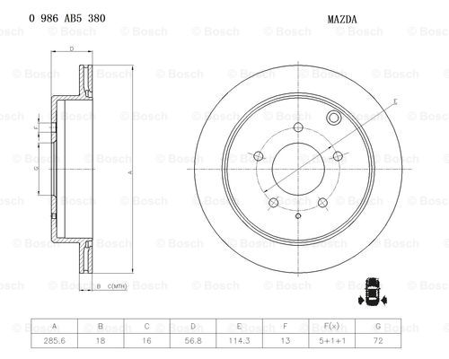 BOSCH 0 986 AB5 380 Brake Disc