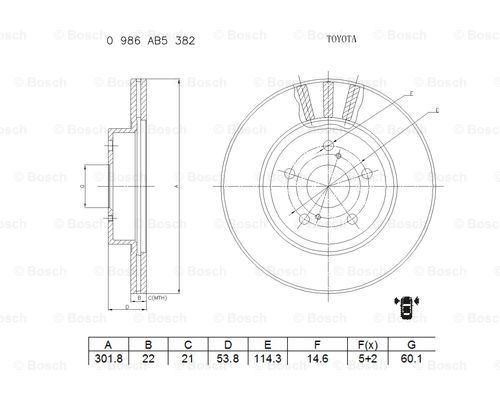 BOSCH 0 986 AB5 382 Brake Disc