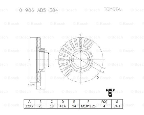 BOSCH 0 986 AB5 384 Brake Disc