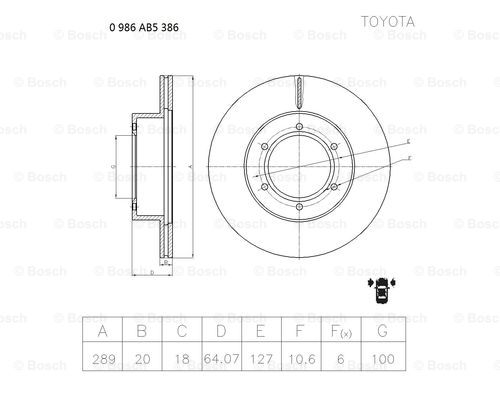 BOSCH 0 986 AB5 386 Brake Disc